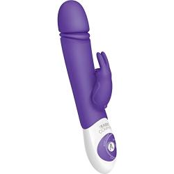 The Thrusting Rabbit USB Rechargeable Clitoral Stimulation Silicone Vibrator Splashproof Purple