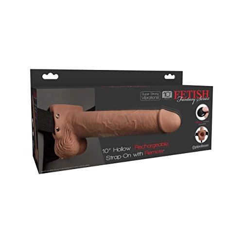 Pipedream Products Fetish Fantasy Series 10" Hollow Rechargeable Strap-on with Remote, Tan