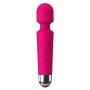 Cordless Wand Massager -100% Silicone Waterproof 8 Speeds Powerful Handle Electric Therapeutic Boby Massager (Pink)