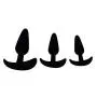 Anal Trainer Anal Plug 3PCS Silicone Adult Sex Toys, Eastern Delights Anal Sex Toys Kit for Beginner Couples, Black