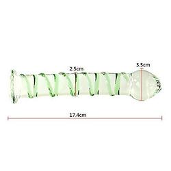 Huge Big Size Double Head Ultra Smooth Crystal Glass Stick Ridged Spiral Designed for Women Men