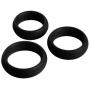 Master Series Silicone Cock Ring, Black, 3-Piece Set