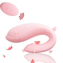 G-Spot Vibrator,Hizek Waterproof Clitoral Nipple Anal Vagina Vibrator with Quiet Dual Motor 9 Vibration Modes and Wireless Remote Control,Adult Sex Toy for Couples Fun or Women Solo Play(Pink)