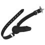 FST Silicone Realistic Dildo Gag with Ball, Adjustable Strap on Mouth Gag for SM (Black)