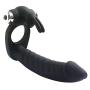 OUYAWEI 7 Speed Waterproof Vibrating Penis Ring Double Penetration Cock Ring Anal Dildo Butt Plug