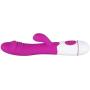 Generita 30-Speed Vibrating Silicone Vibrator Waterproof Personal Dual Vibration Portable Home Personal Fitness Massage Cordless Electric Purple Rose + Invisible Bra Kit