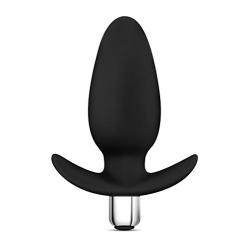 Premium Platinum Silicone Powerful 10 Vibrating Function Waterproof Silicone Anal Anchor Butt Plug - Sex Toy for Women - Sex Toy for Men (Black)