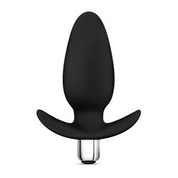 Premium Platinum Silicone Powerful 10 Vibrating Function Waterproof Silicone Anal Anchor Butt Plug - Sex Toy for Women - Sex Toy for Men (Black)