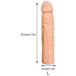 Super Soft Silicone Penis Extension Sleeve Penis Enlargement Cock Sleeve Extender Male Enhancement (7.7in)