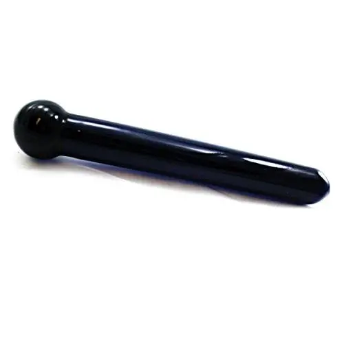 Heart 2 Heart Dildo Borosilicate Glass Sleek Wand, Black Heart 2 Heart Dildo Borosilicate Glass Sleek Wand, Black