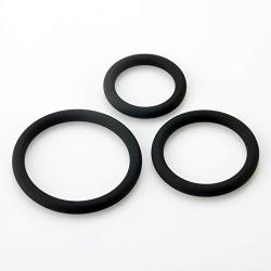 LeLuv Thin Round Smooth Cock Ring 32mm, 40mm, 50mm Black Three Sizes 1.2 inch, 1.6 inch and 1.9 inch Inner Diameters