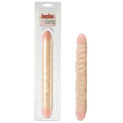 California Exotics Veined Double Dong, Ivory Duo, 12"