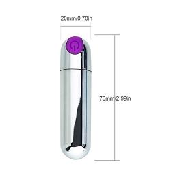 XKiss Super Powerful Bullet Vibrator Vagina Nipple Stimulator Rechargeable for Travel - 10 Modes Portable Waterproof Bullets Mini Clitoris Massager Sex Toys for Adults Couples Play