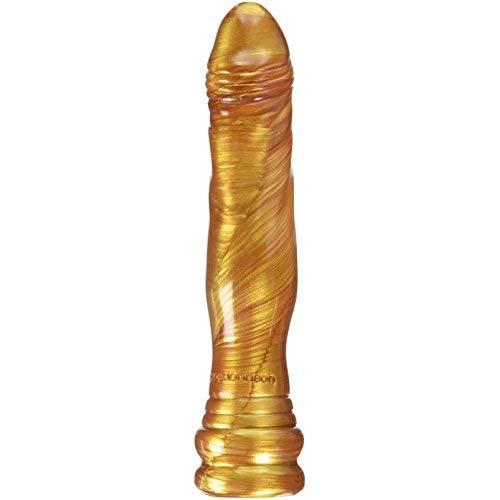 Radiant Gems SIL-A-Gel Dick Head Dong Dildo, Gold, 8 Inch