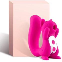 Small Squirrel Shape Massager - 10 Frequency Vibration and Sucking - Powerful and Quiet Sucking Toy - Suitable for Home, Office or Massage use.