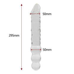 NewMaxer 11.4 inch Large Glass Dildo Big Crystal Dildo Double Ended Dildo Double Headed Dildo Big Crystal Anal Plug Large Glass Butt Plug