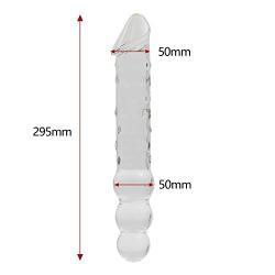 NewMaxer 11.4 inch Large Glass Dildo Big Crystal Dildo Double Ended Dildo Double Headed Dildo Big Crystal Anal Plug Large Glass Butt Plug