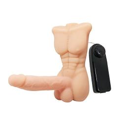 Mini Muscle Vibrating Sex Doll for Women with Realistic Dildo Penis with Ball Adult Sex Toy for Female Masturbation-7.49x6.90x4.33inch