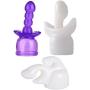 Massagers Attachments, Massager Accessories Attachment Silicone- Three Different Styles (2 White+Purple)