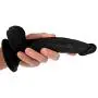 HUOLA Realistic 9 Inch Silicone Soft Ďîldɔ Waterproof Skin Body Massager Tool with Suction Cup for Women Men (Color : Black)