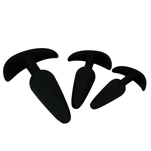 Anal Trainer Anal Plug 3PCS Silicone Adult Sex Toys, Eastern Delights Anal Sex Toys Kit for Beginner Couples, Black Anal Trainer Anal Plug 3PCS Silicone Adult Sex Toys, Eastern Delights Anal Sex Toys Kit for Beginner Couples, Black