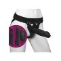 Doc Johnson Body Extensions - BE Naughty - Hollow Strap-On System - Remote Operated Vibrating Silicone Harness with Elastic Waist Band and 3 Hollow Dildos