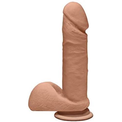 Doc Johnson The D - Perfect D 7 Inch - ULTRASKYN - 7" Long and 1.75" Wide - Strong Suction Cup Base - O-Ring Harness Compatible Dildo - Caramel