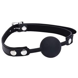 YiFeng Silicone SM Mouth Ball Gag with Adjustable Strap Restraint Slave Bondage Fetish (Black)