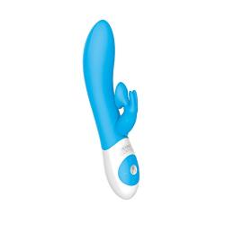 The Kissing Rabbit USB Rechargeable Clitoral Suction Silicone Vibrator Splashproof Blue