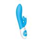 The Kissing Rabbit USB Rechargeable Clitoral Suction Silicone Vibrator Splashproof Blue