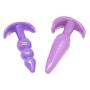 Roxy Sex Toys Butt Plug 2 Piece Anal Plug Set for Men & Women Silicone Toys Purple