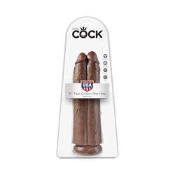 Pipedream Products King Cock 11" Two Cocks One Hole, Brown, 38.6 Lb