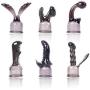 Mini Massager Attachments, Massager Attachment, Massage Accessories Accessory Silicone- Six Different Styles (Black)