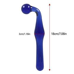 LLFX 18cm Curved Crystal Glass Anàl Hook Smooth and Comfort Massage Double-Head Wǎnd Womenss Relax Glass Wǎnd Jeans