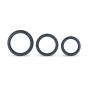 BONERS 3-Piece Cock Ring Set - Ø 1.2-1.7 inch - Dark Grey - 100% Silicone Penis Ring
