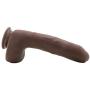 Doc Johnson The D - Uncut D - 9 Inch with Balls - ULTRASKYN - 8" Long and 2.75" Wide - Strong Suction Cup Base - O-Ring Harness Compatible Dildo, Chocolate
