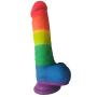 Didlo Long 8 Inch Realistic Lifelike Flesh Huge Tools for Women Silicone Tools with Suction Cup-Rainbow Color-jixubupagua