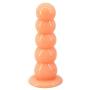 7.83" PVC Anal Beads Butt Plug Masturbation Toys for Female Massager G-Spot Prostate Stimulation Sex Toy with 5 Anal Beads and Suction Cup (Flesh)