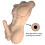 Mens Torso Penis Dolls Safe & Durable Medical Grade Silicone Solidity Dolls Female Masturbation Toys Lifelike Mens Torso 7.1 Inch Penis Sex Toys Sex Doll for Women-Gay(Flesh Male, 20.8 x 13 x 6)