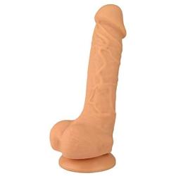 Naughty Cock Silicone Dildo - Huge, Thick, Realistic, Suction Cup - Sex Toy for Vaginal, Anal, and G-Spot - 8 Inch (Flesh)