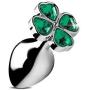 Booty Sparks Lucky Clover Gem Anal Plug, Medium, 1 Count, Green