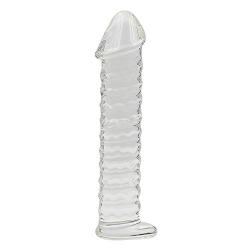 DJKFHIU Natural Glass Stick with Huge Smooth Body Safe Transparent Crystal Glass Rod for Female Men DJKFHIU (Color : Clear)