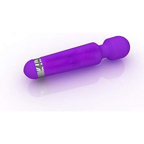 Waterproof |Powerful | Cordless Vibrating Mini Wand Massager | For Muscle Aches & Sports Recovery | Multi speed | Travel Friendly | Muscle Pain | Body-Safe Silicone | Wireless Fast Rechargeable Purple