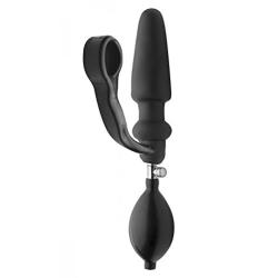 Master Series Exxpander Inflatable Plug with Cock Ring and Removable Pump