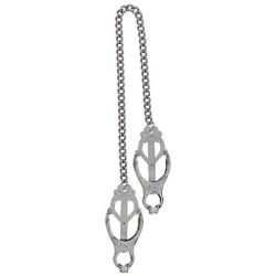 Spartacus Endurance Butterfly Nipple Clamps with Link Chain, Silver