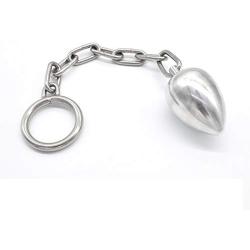 FeiGu Stainless Steel Anal Butt Plug Chain Penis Ring Locking 14