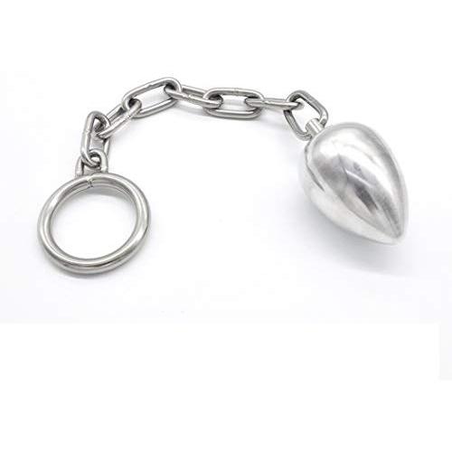 FeiGu Stainless Steel Anal Butt Plug Chain Penis Ring Locking 14