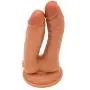 7.07in Safe Real Soft Simulation Strong Suction Real SE Double Toy Stick for Women, Brown