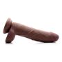 Usa Cocks Ultra Real Dual Layer Suction Cup Dildo, Dark Skin Tone, 9 Inch
