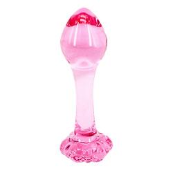Eastern Delights 4.1 Inches Pink Glass Pleasure Wand, Small for Beginner Starter Anal Sex Play